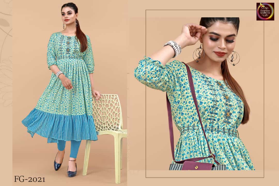 Fg Ethnic Wear Wholesale Printed Anarkali Kurtis